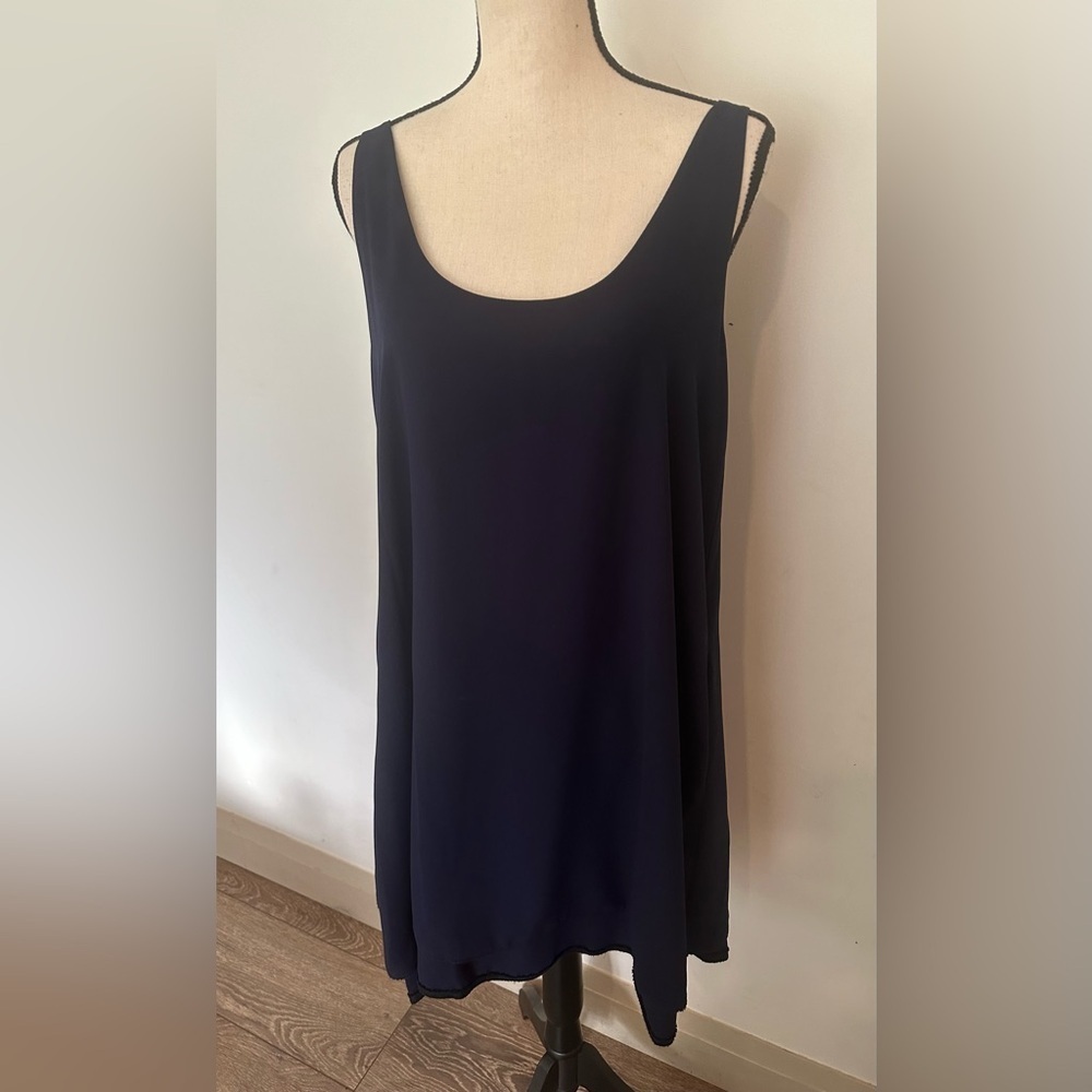 RACHEL Rachel Roy Navy Blue swing dress SZ M scoop back mini
